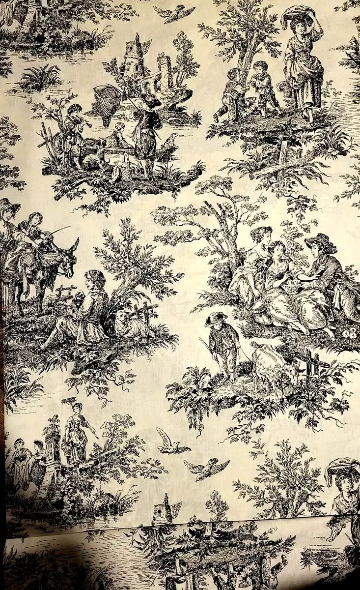 Lenjerie toile de jouy negru