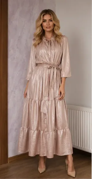 Rochie „Roz Auriu cu Fundă