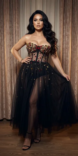 Rochie „Bijuterii pe Tul Negru