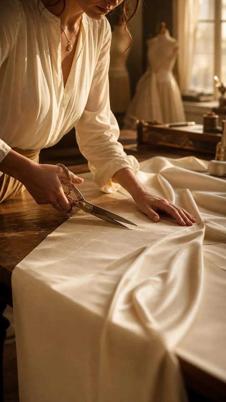 Croirea stofei în atelier